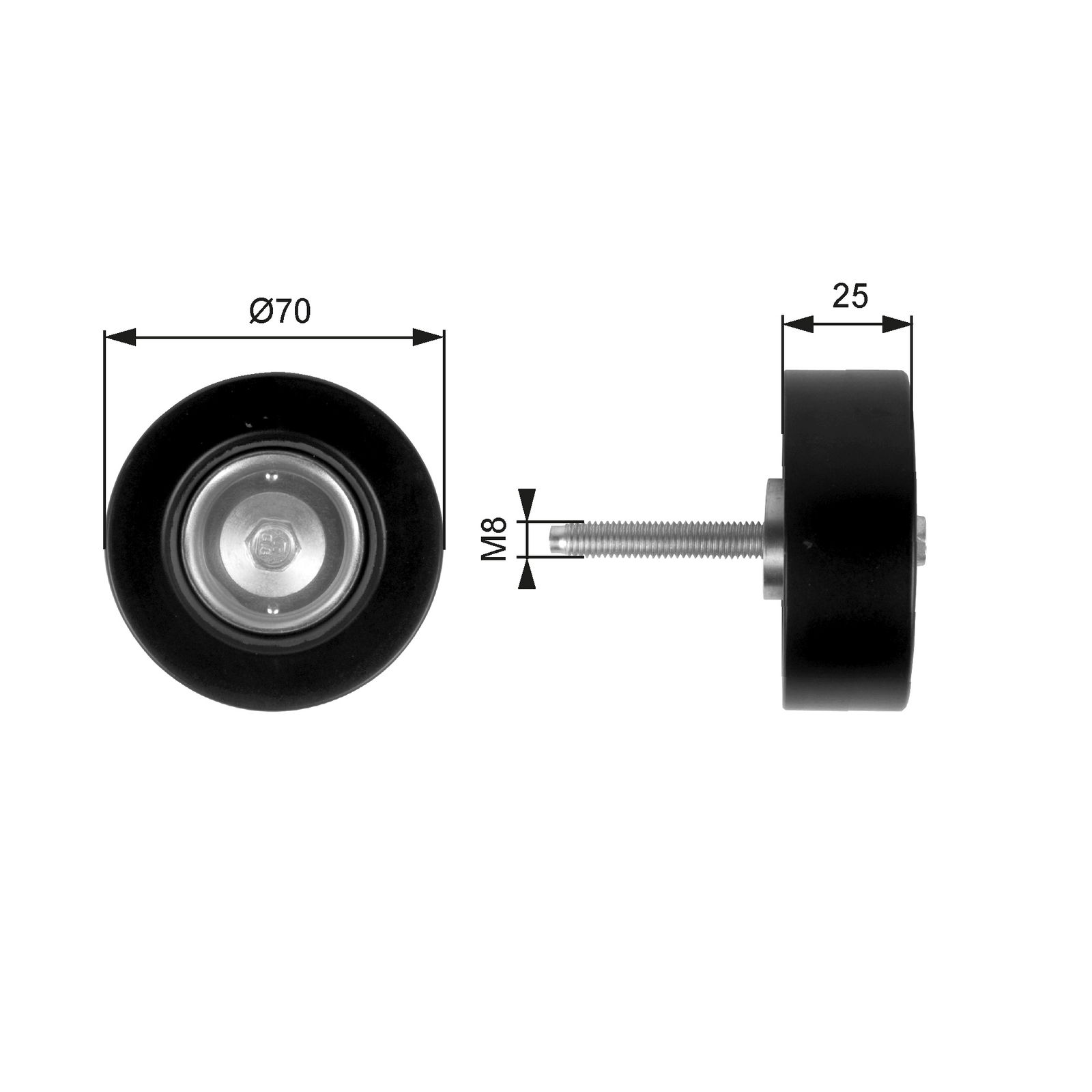 Poulie renvoi/transmission, courroie trapézoïdale à nervures DriveAlign®