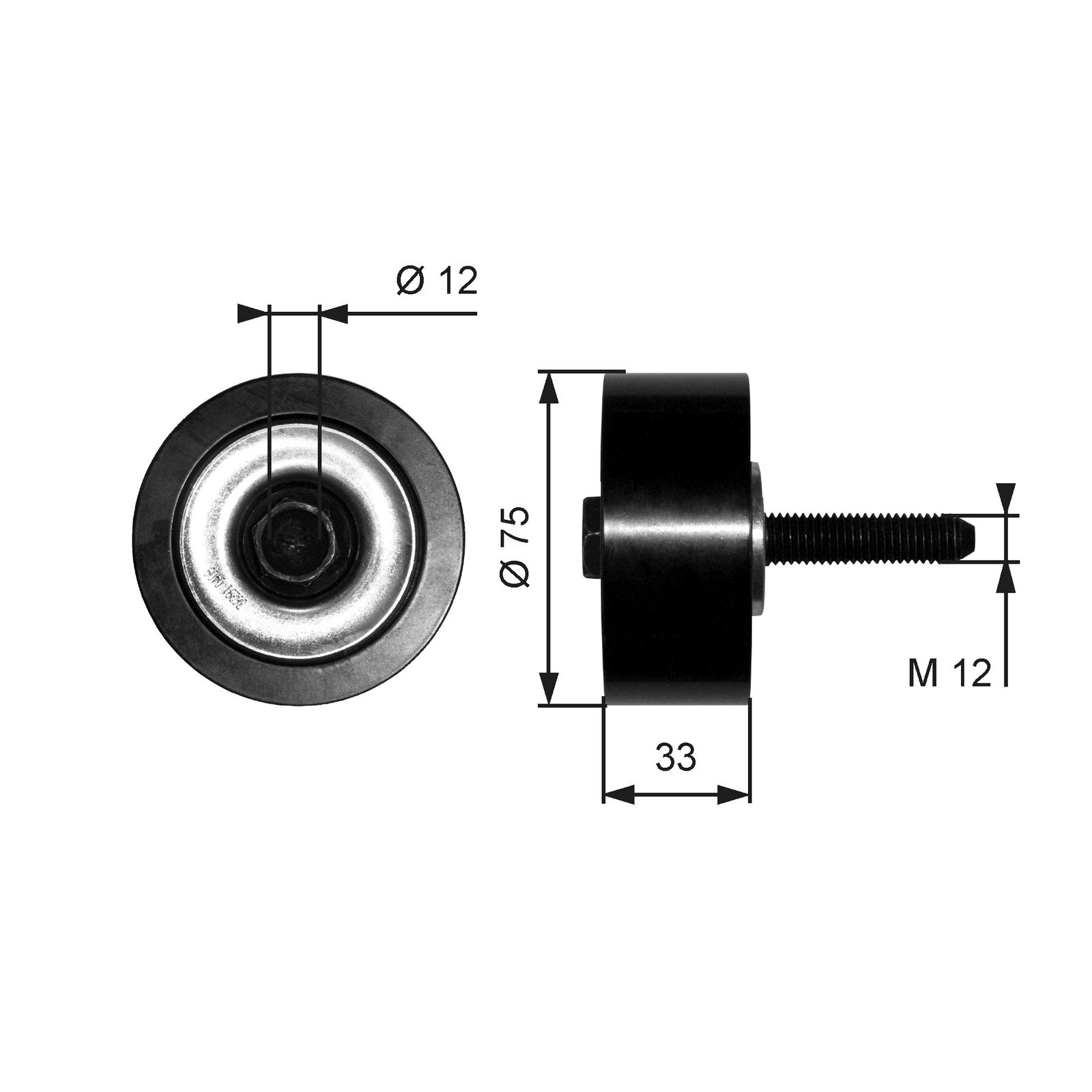 Poulie renvoi/transmission, courroie trapézoïdale à nervures DriveAlign®