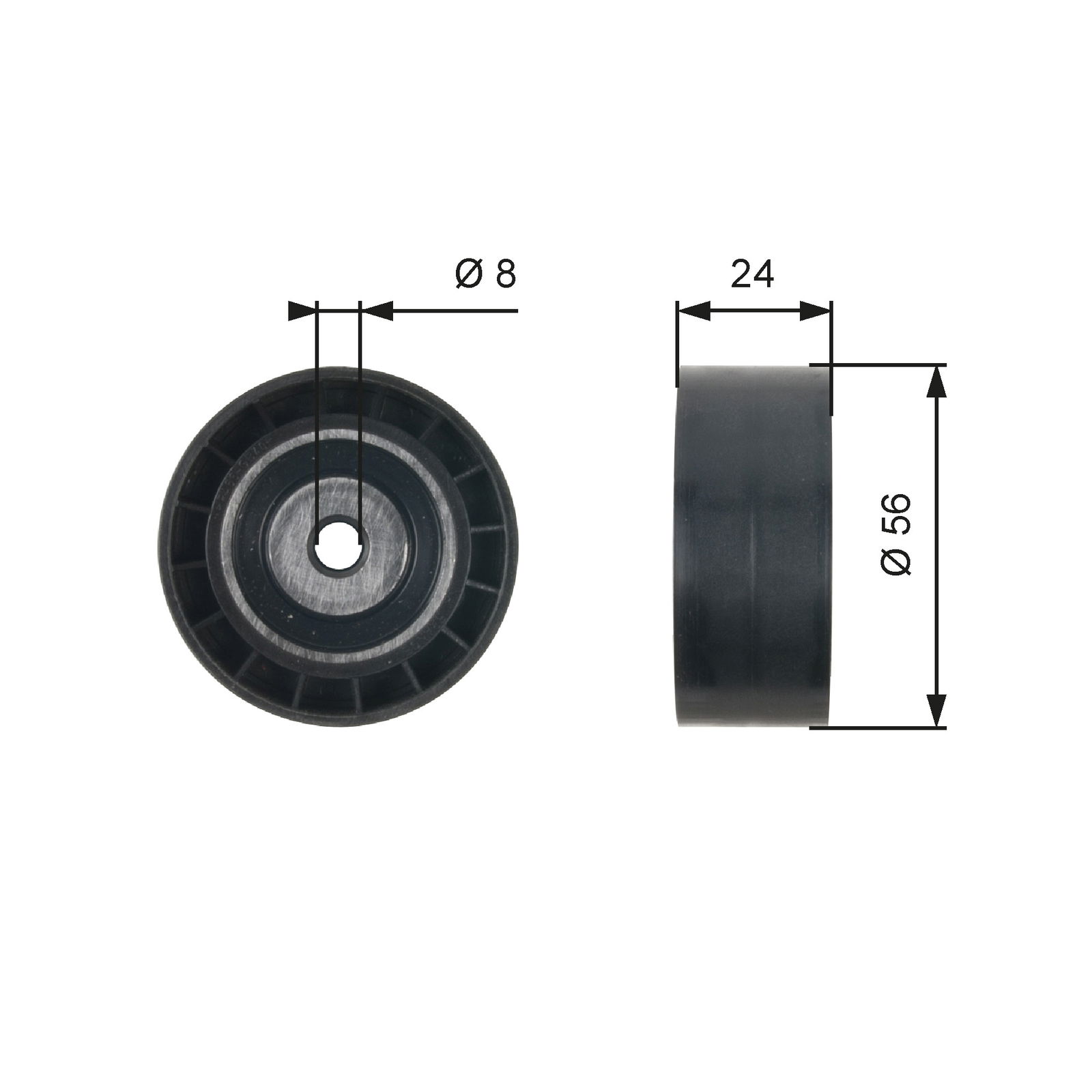 Poulie renvoi/transmission, courroie trapézoïdale à nervures DriveAlign®