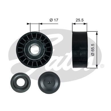 Poulie renvoi/transmission, courroie trapézoïdale à nervures DriveAlign®