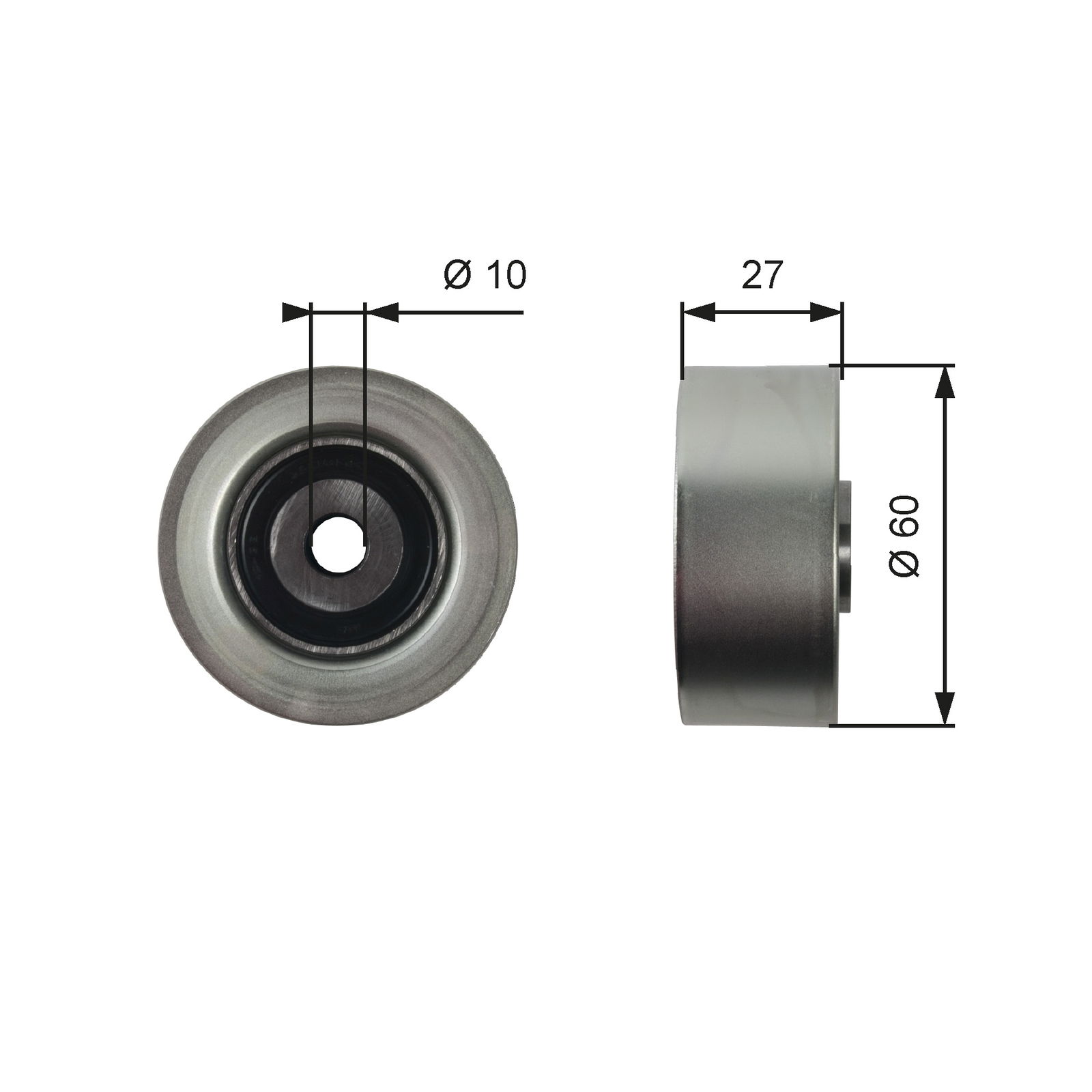 Poulie renvoi/transmission, courroie trapézoïdale à nervures DriveAlign®