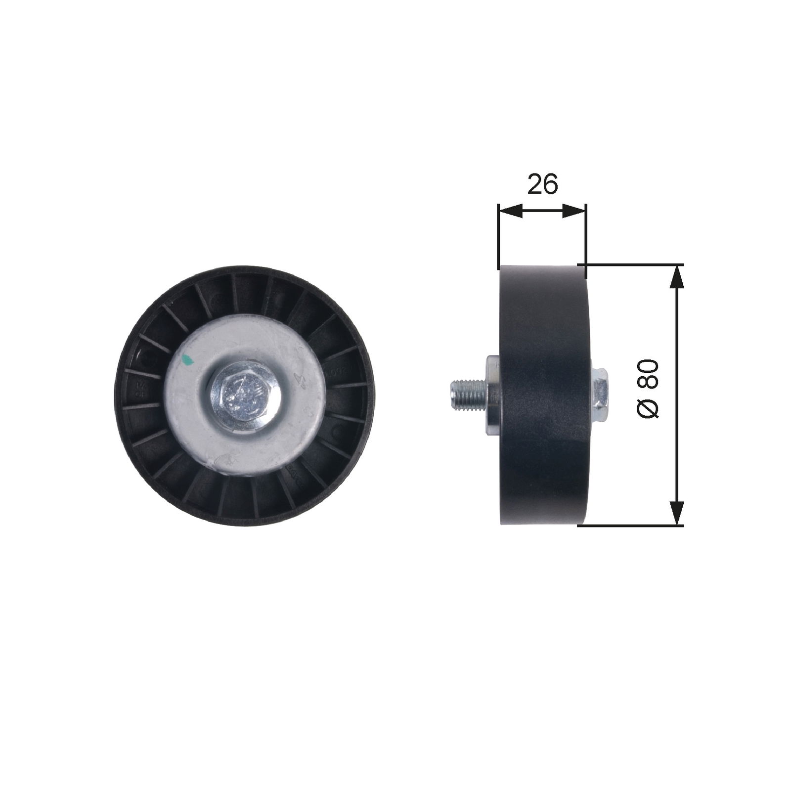 Poulie renvoi/transmission, courroie trapézoïdale à nervures DriveAlign®