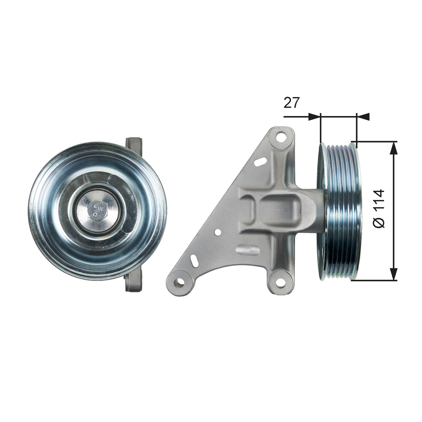 Poulie renvoi/transmission, courroie trapézoïdale à nervures DriveAlign®