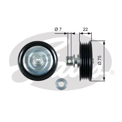 Poulie renvoi/transmission, courroie trapézoïdale à nervures DriveAlign®