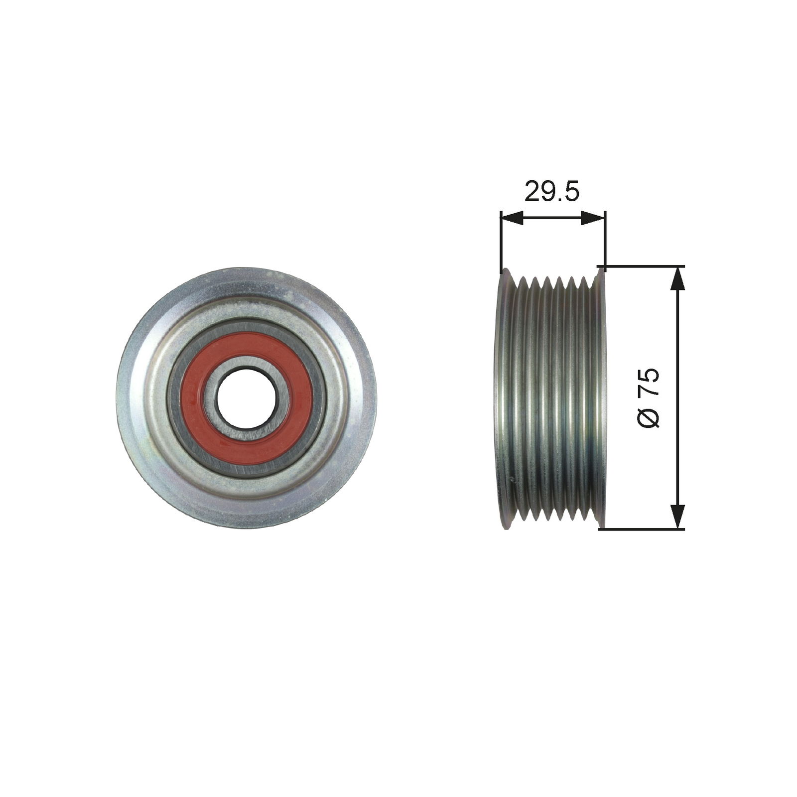 Poulie renvoi/transmission, courroie trapézoïdale à nervures DriveAlign®