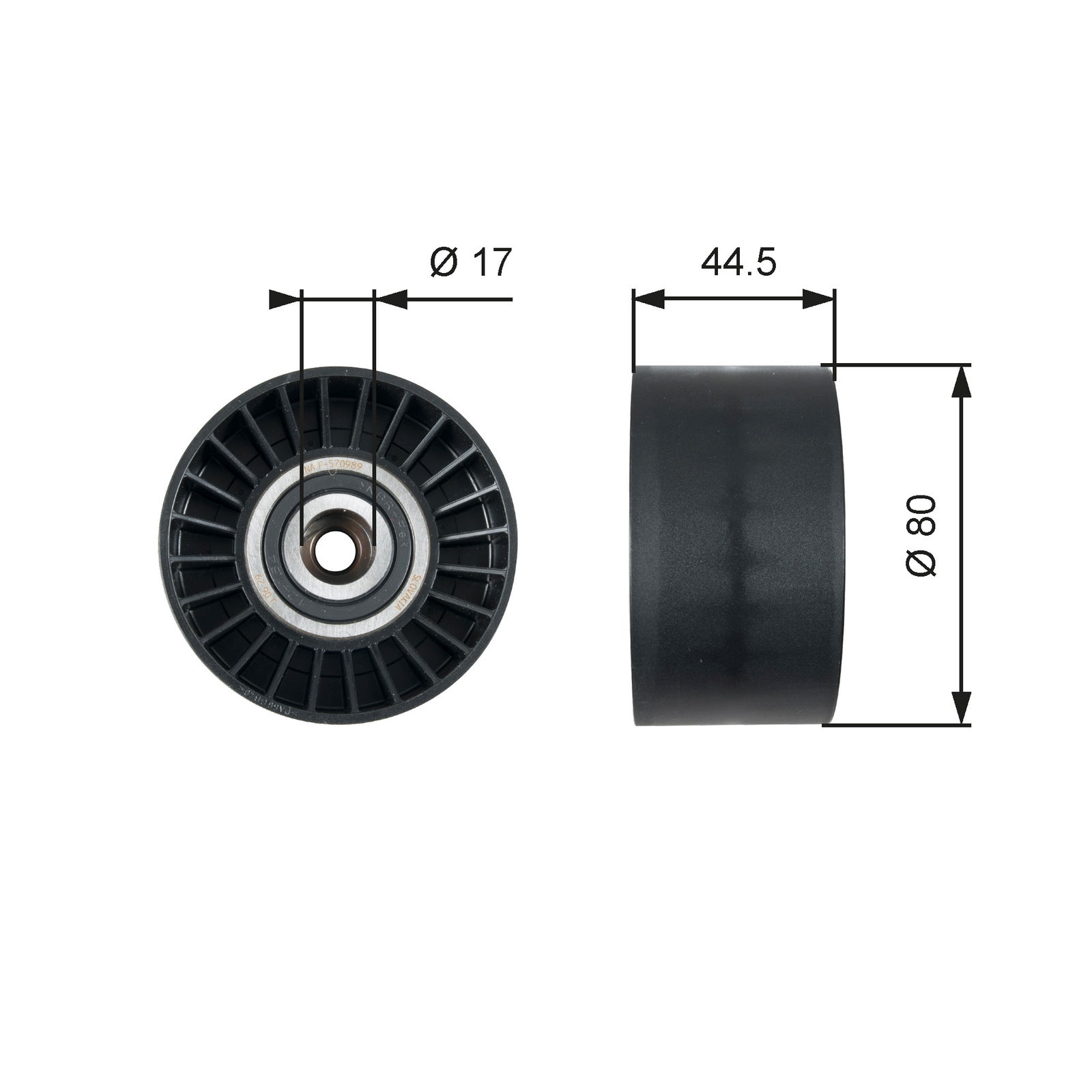 Poulie renvoi/transmission, courroie trapézoïdale à nervures DriveAlign®