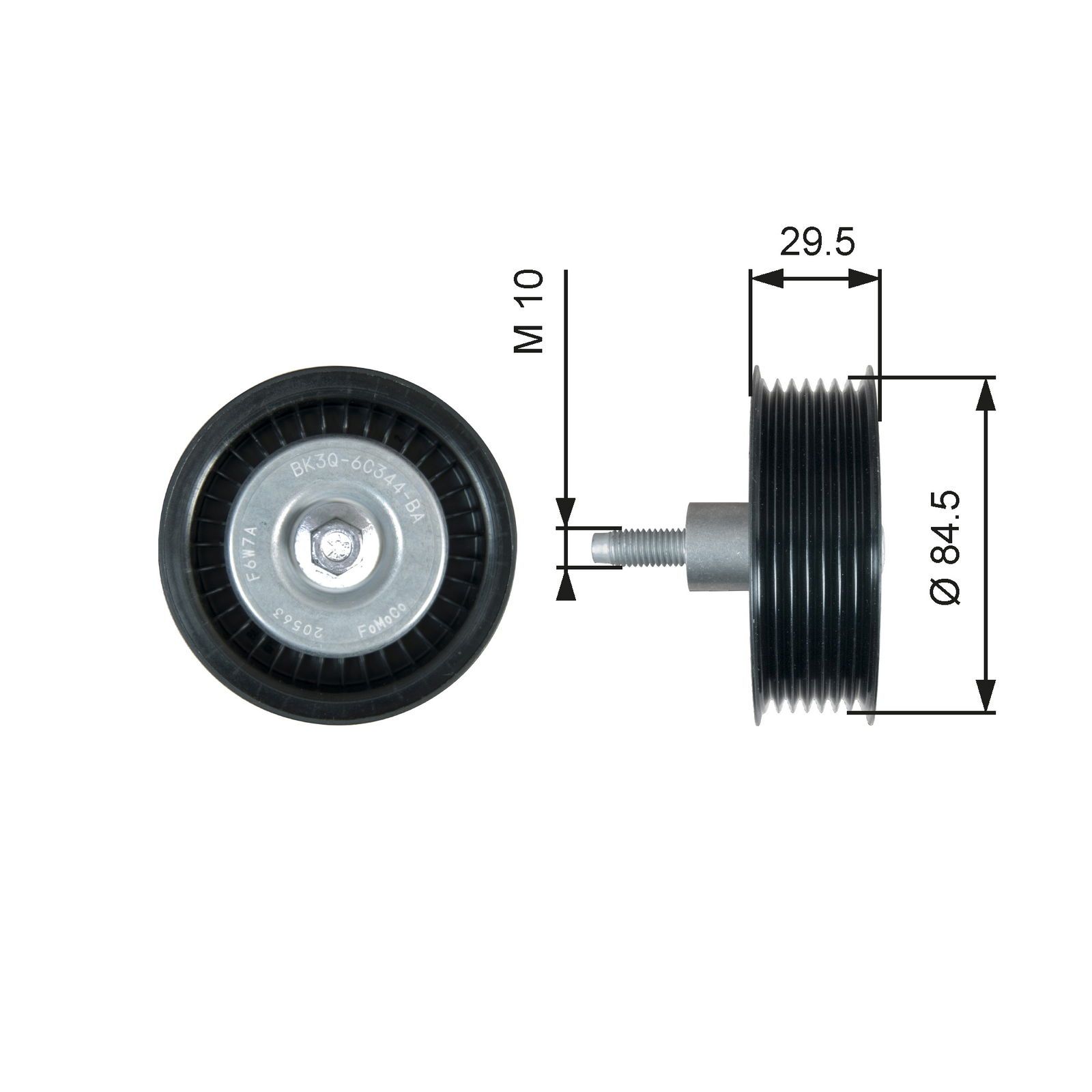 Poulie renvoi/transmission, courroie trapézoïdale à nervures DriveAlign®