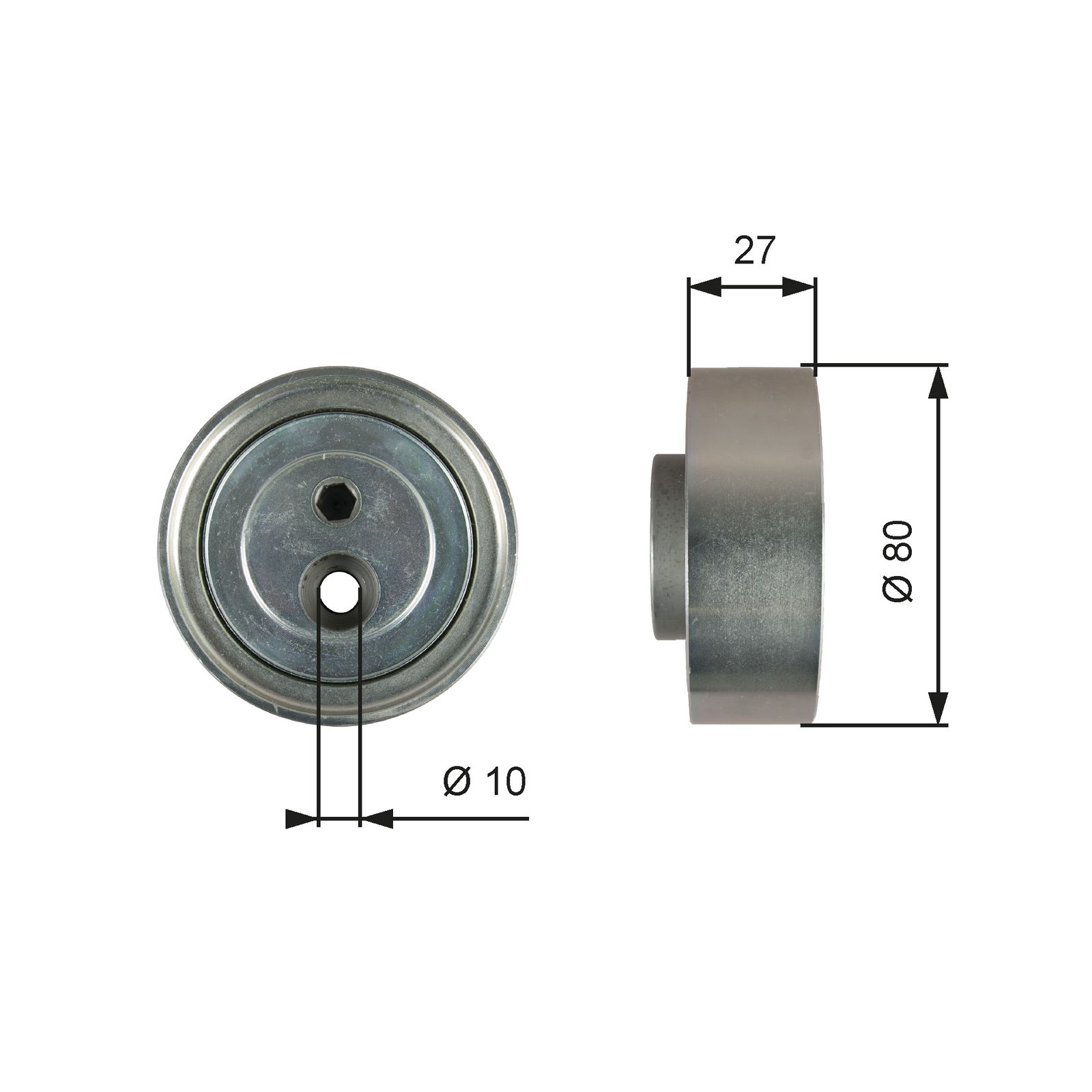 Poulie renvoi/transmission, courroie trapézoïdale à nervures DriveAlign®