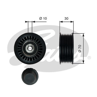 Poulie renvoi/transmission, courroie trapézoïdale à nervures DriveAlign®