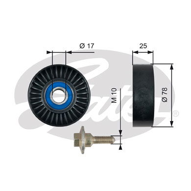 Poulie renvoi/transmission, courroie trapézoïdale à nervures DriveAlign®