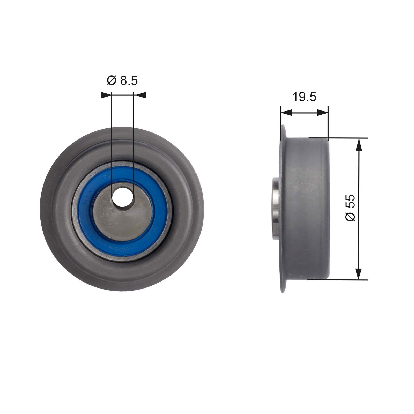 Poulie-tendeur, courroie crantée PowerGrip®