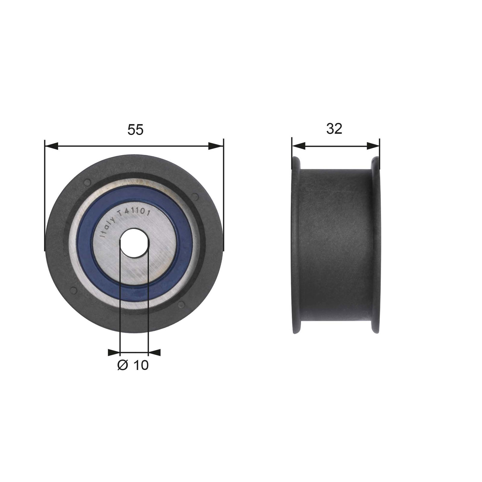 Poulie renvoi/transmission, courroie de distribution PowerGrip®