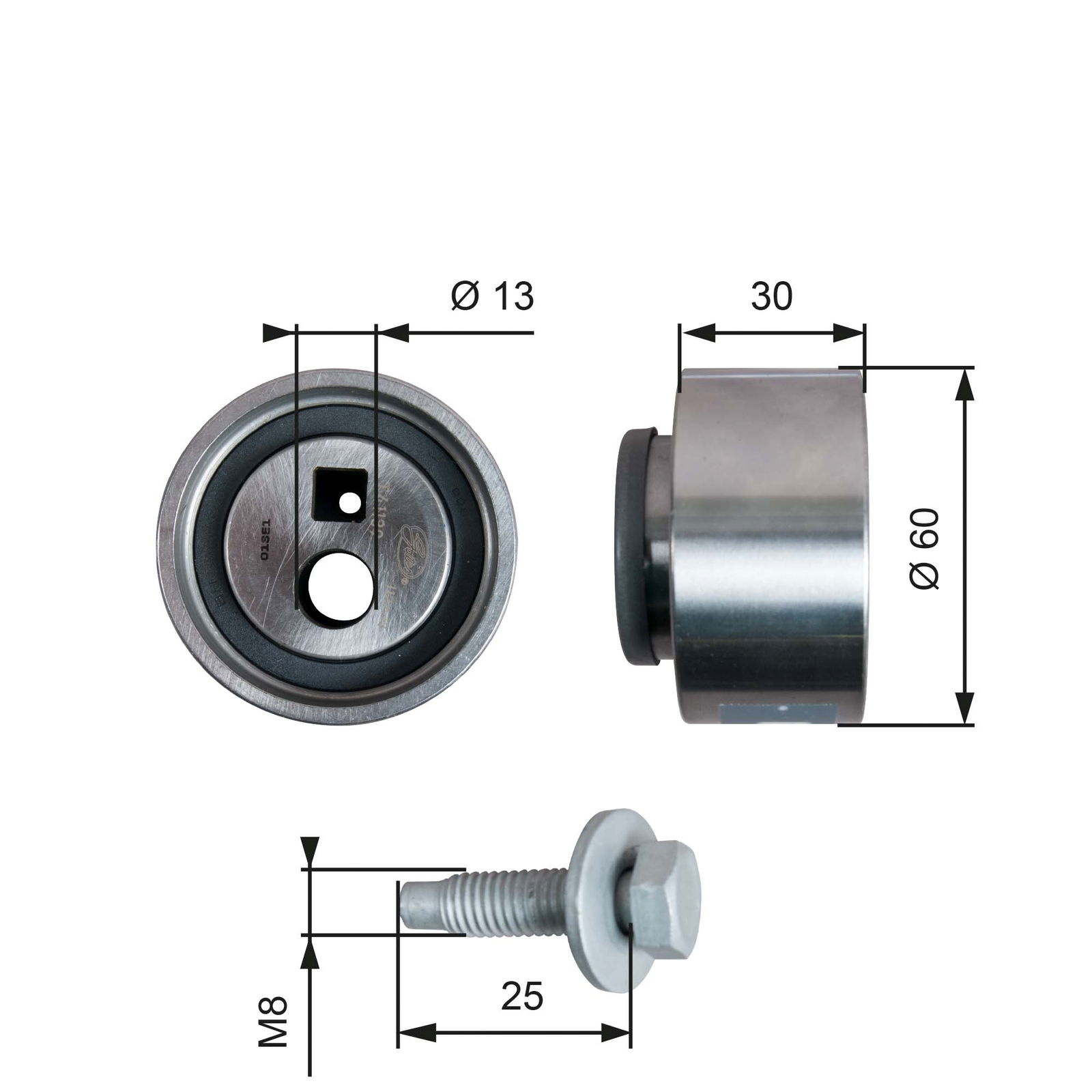 Poulie-tendeur, courroie crantée PowerGrip®