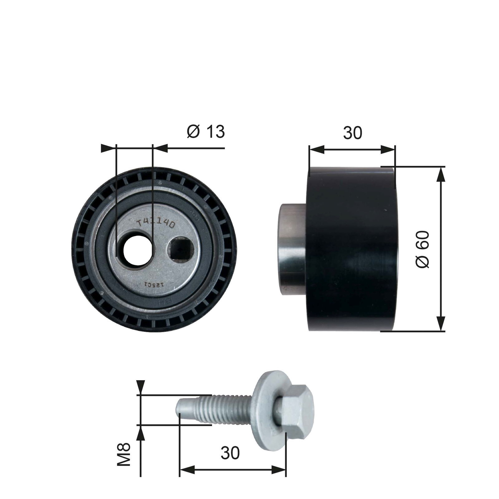 Poulie-tendeur, courroie crantée PowerGrip®