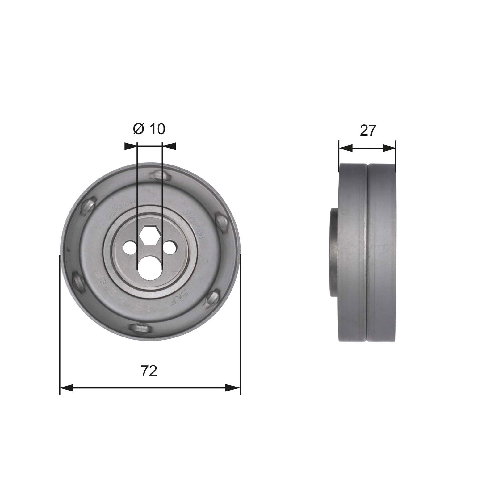 Poulie-tendeur, courroie crantée PowerGrip®