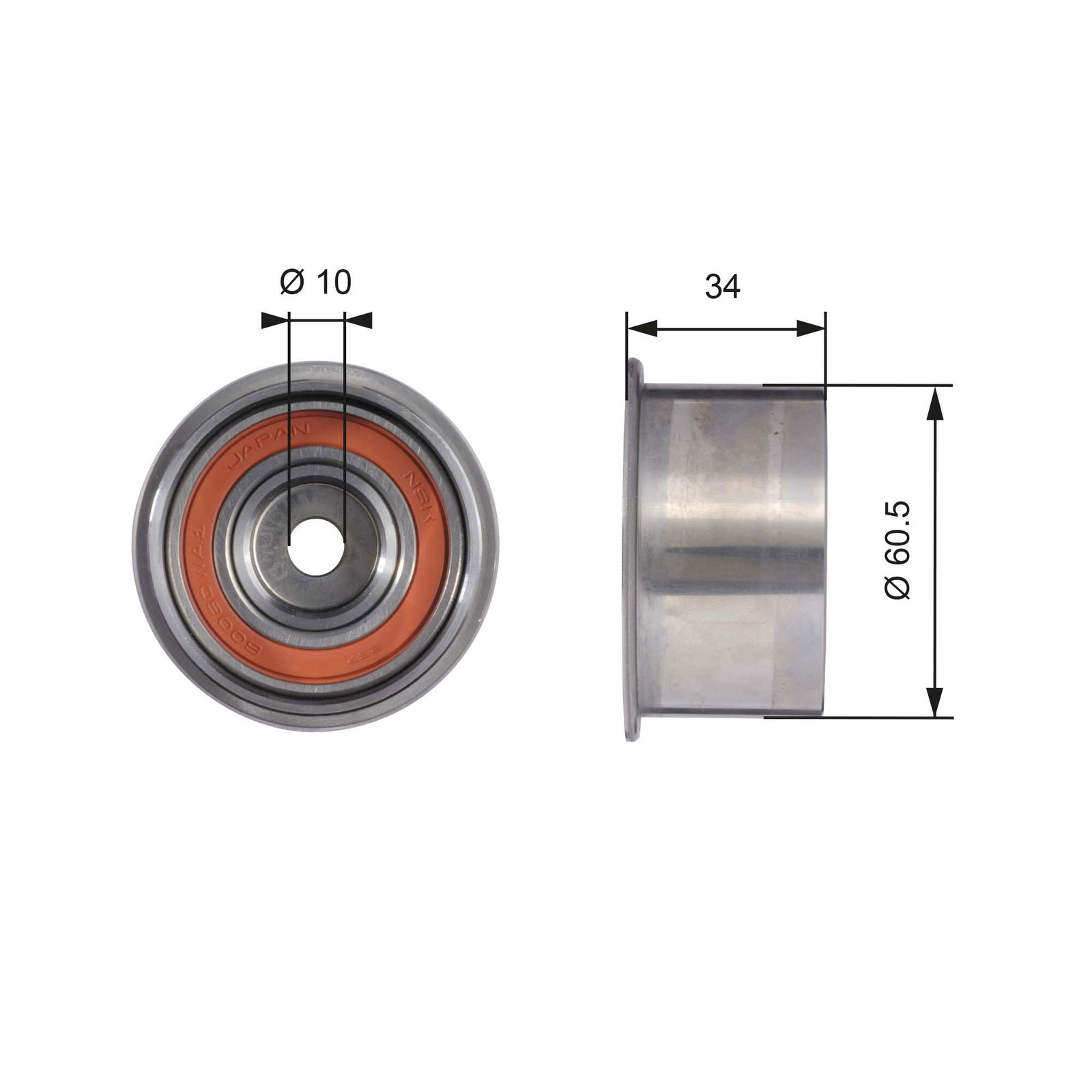 Poulie renvoi/transmission, courroie de distribution PowerGrip®