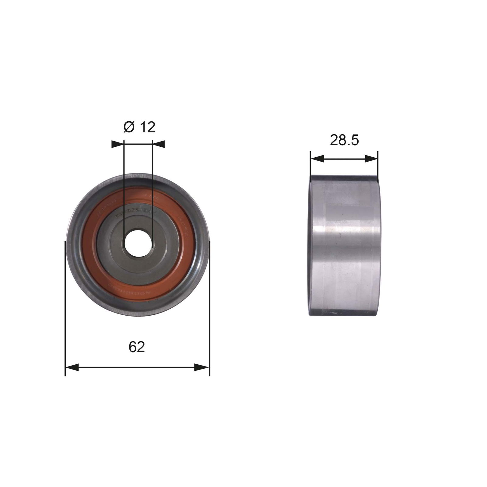 Poulie renvoi/transmission, courroie de distribution PowerGrip®