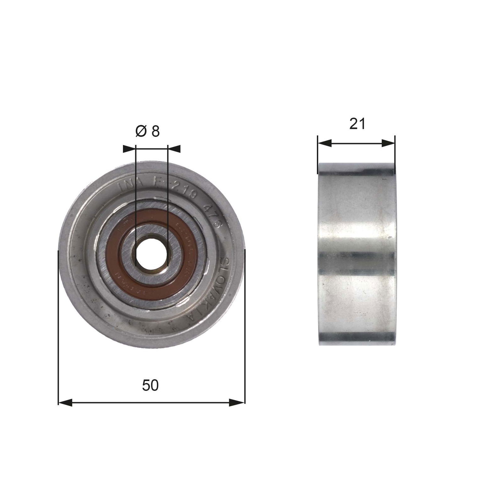 Poulie renvoi/transmission, courroie de distribution PowerGrip®