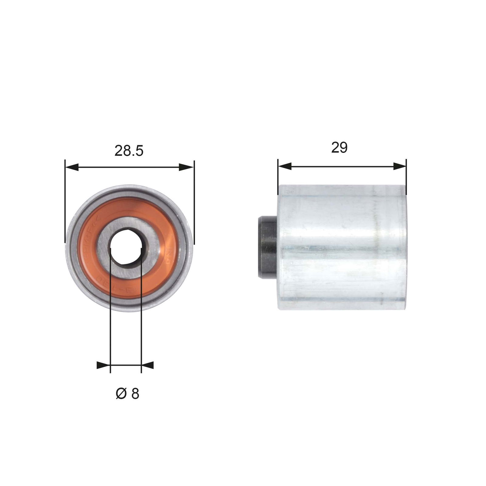 Poulie renvoi/transmission, courroie de distribution PowerGrip®