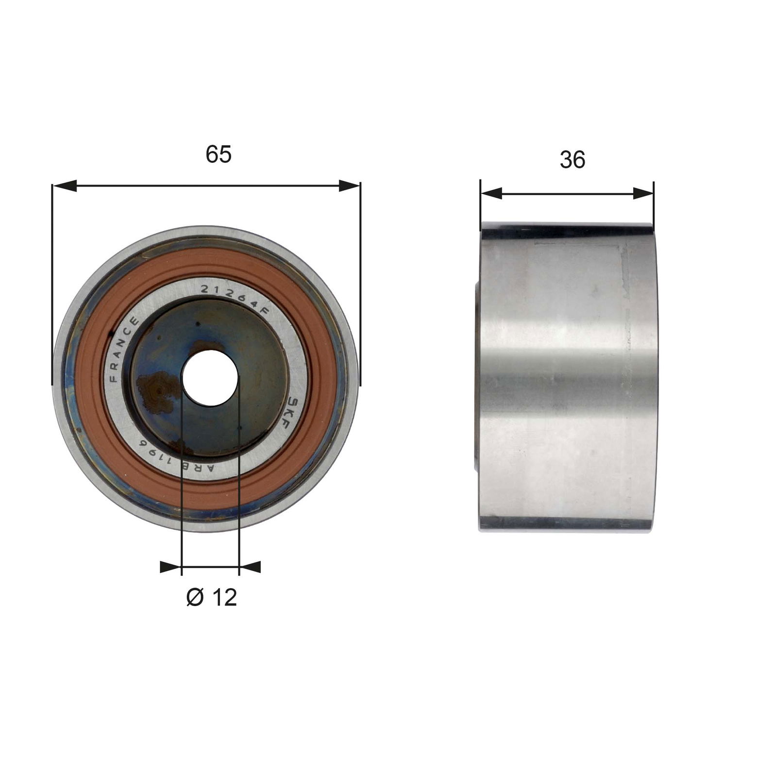 Poulie renvoi/transmission, courroie de distribution PowerGrip®