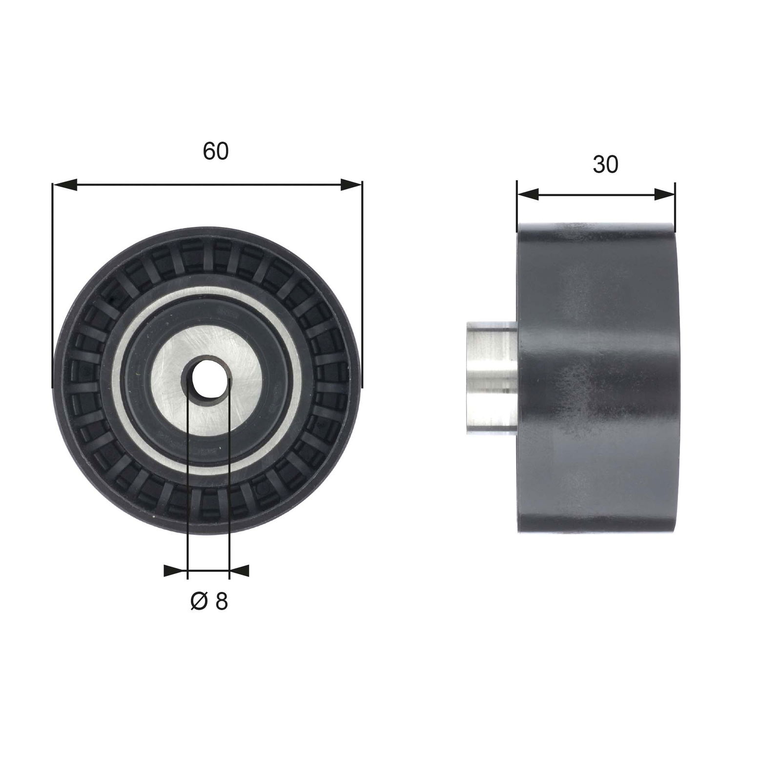 Poulie renvoi/transmission, courroie de distribution PowerGrip®