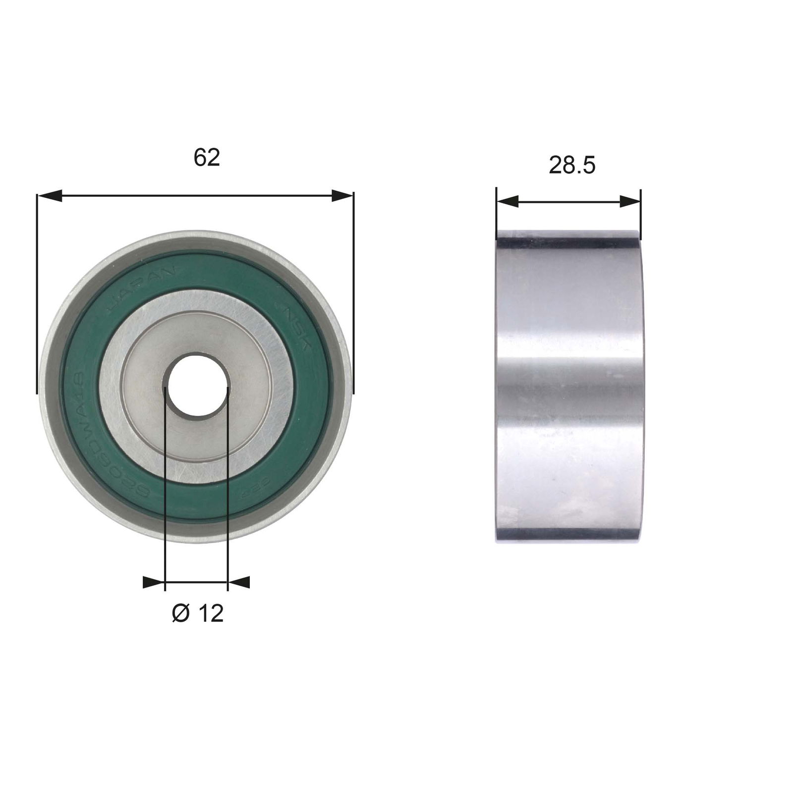 Poulie renvoi/transmission, courroie de distribution PowerGrip®