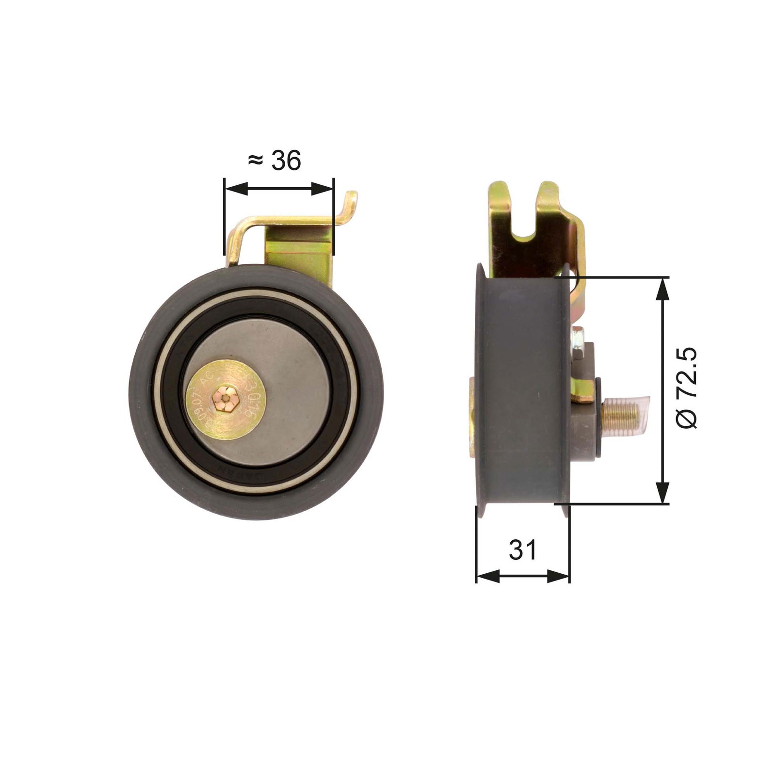 Poulie-tendeur, courroie crantée PowerGrip®