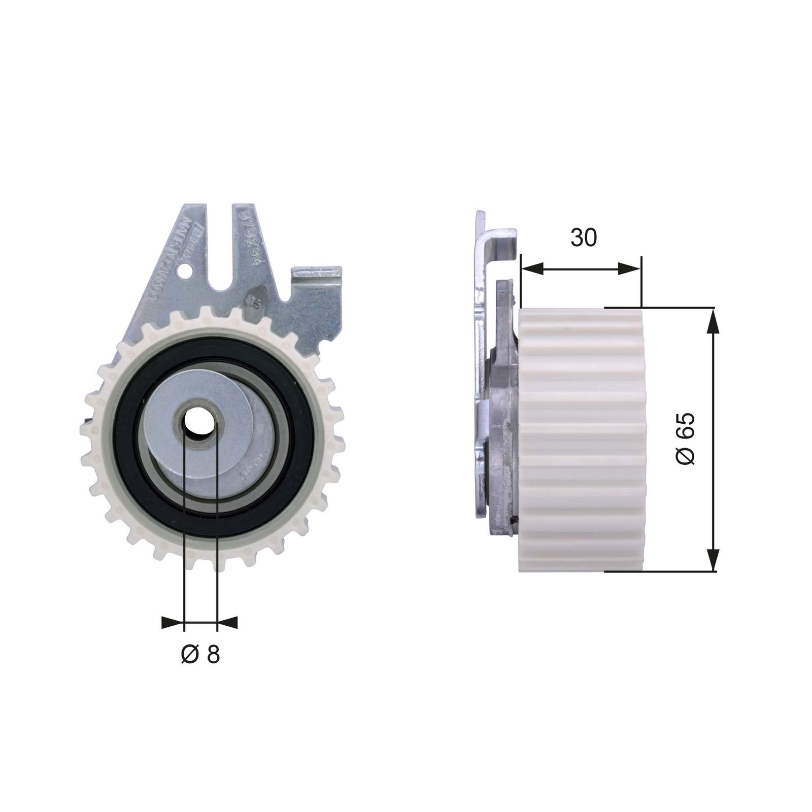 Poulie-tendeur, courroie crantée PowerGrip®