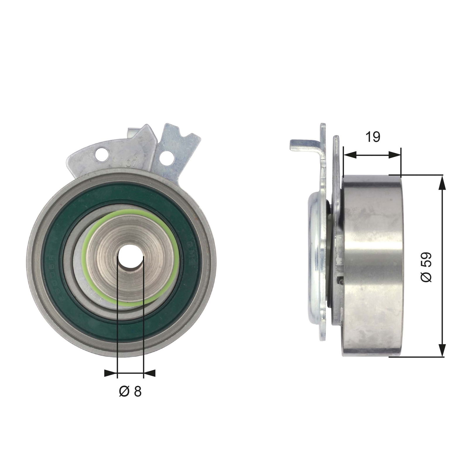 Poulie-tendeur, courroie crantée PowerGrip®