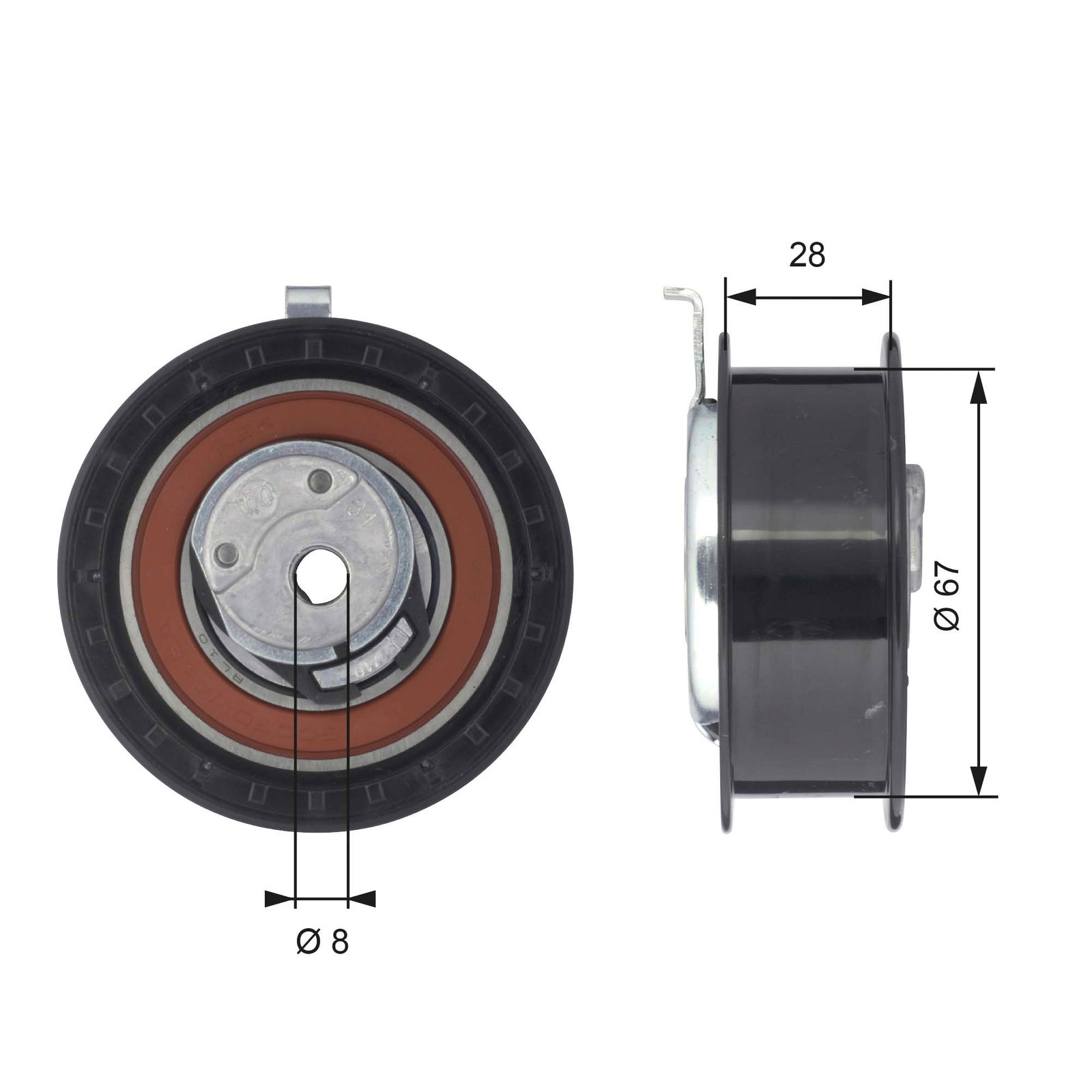 Poulie-tendeur, courroie crantée PowerGrip®