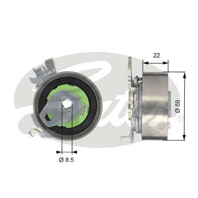 Poulie-tendeur, courroie crantée PowerGrip®