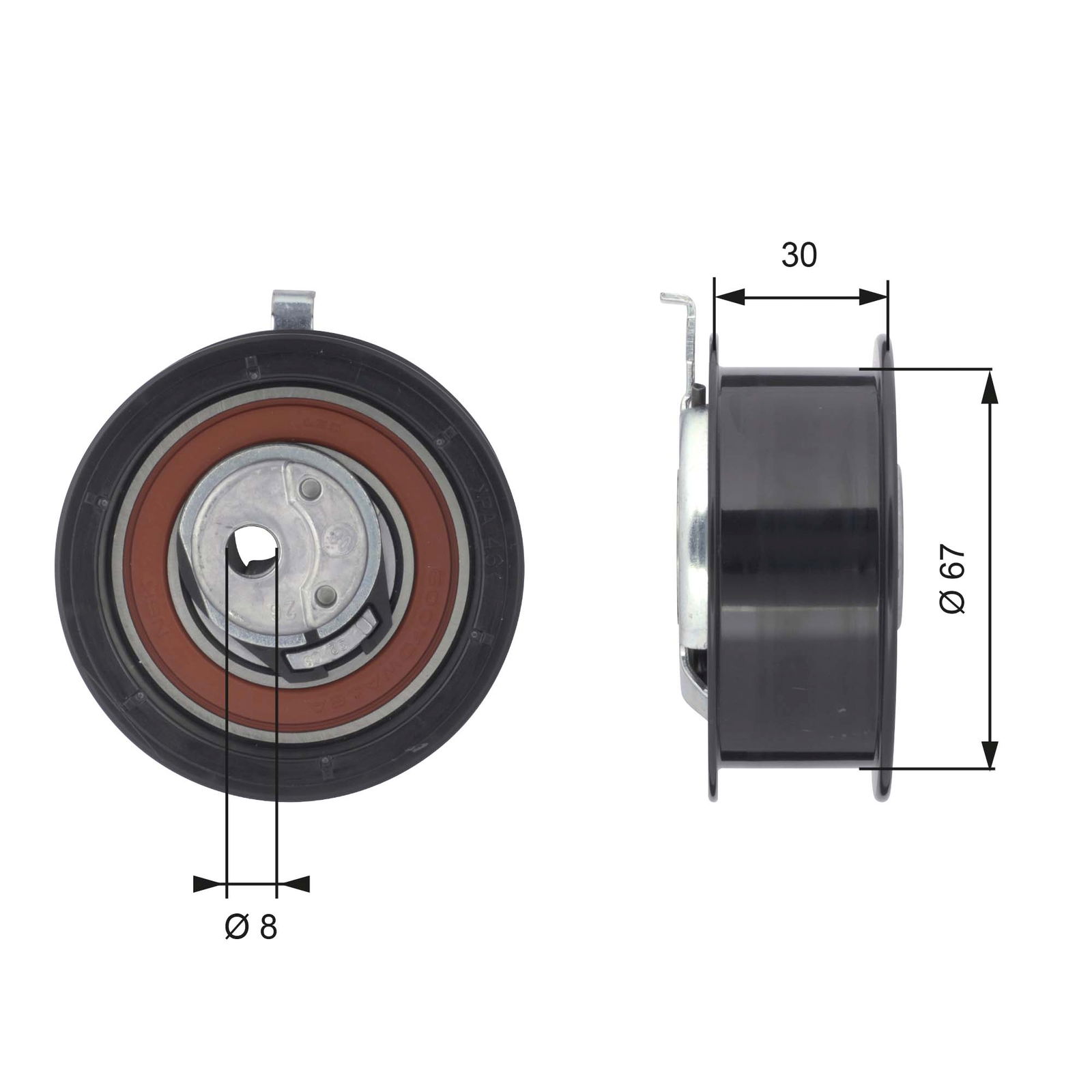 Poulie-tendeur, courroie crantée PowerGrip®