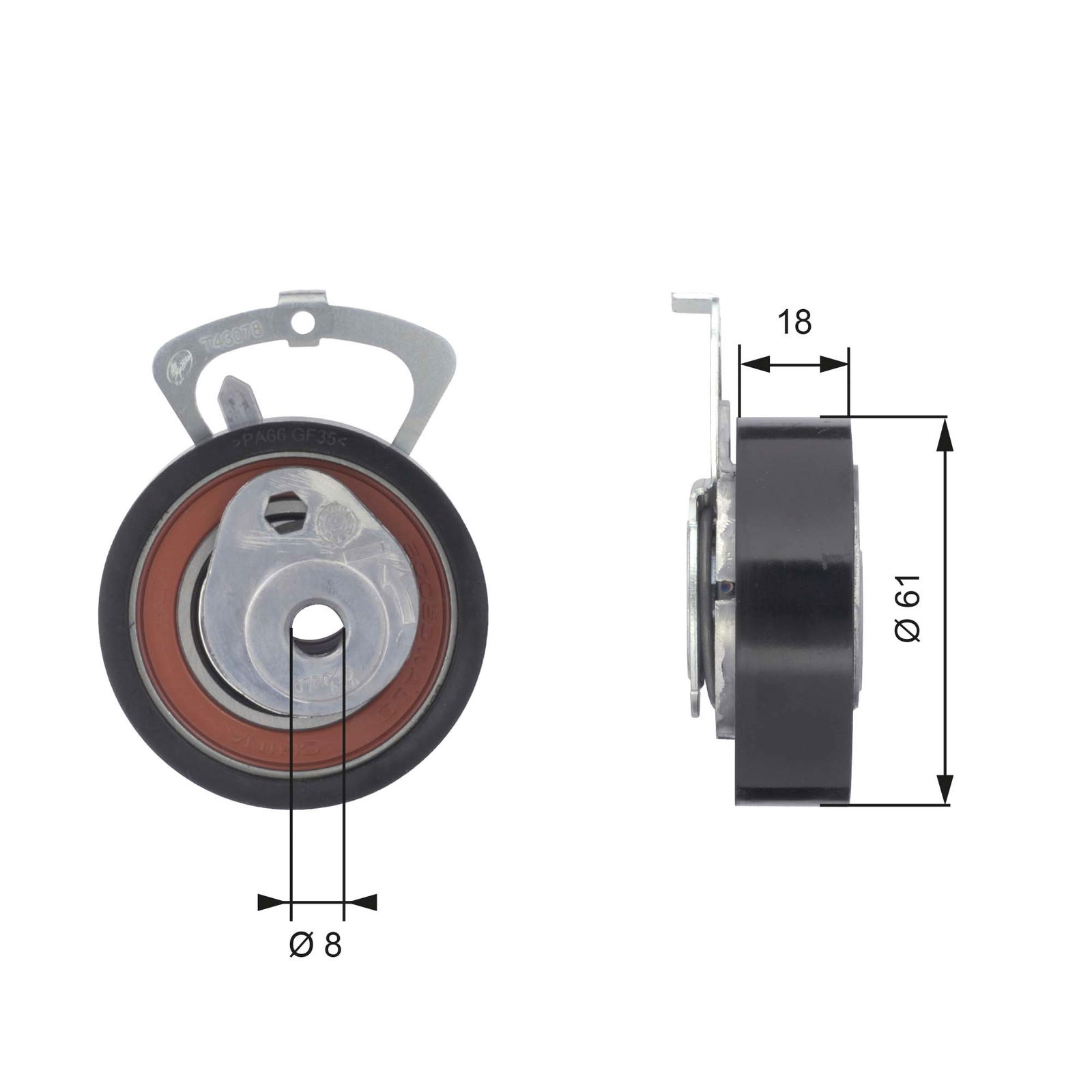 Poulie-tendeur, courroie crantée PowerGrip®