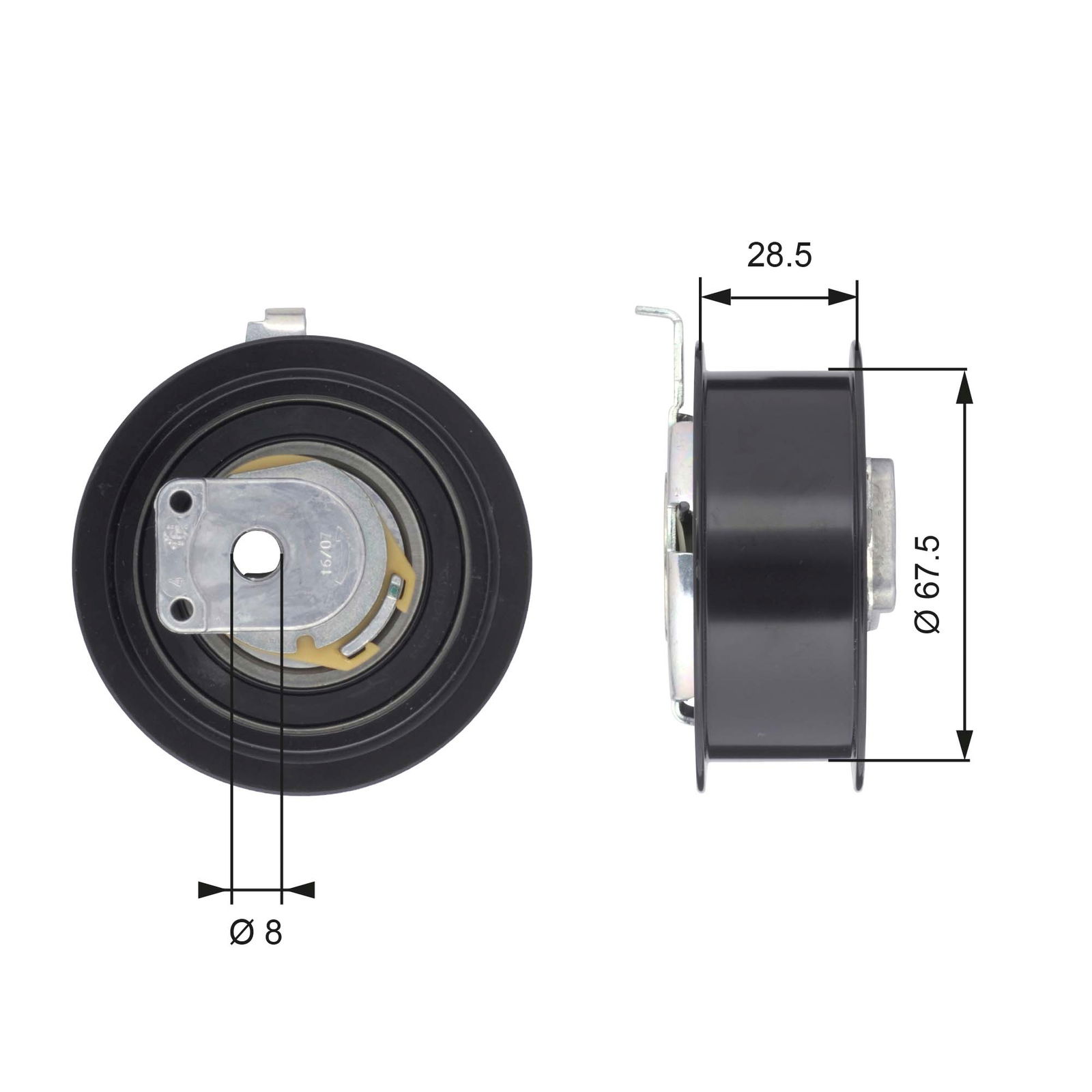 Poulie-tendeur, courroie crantée PowerGrip®