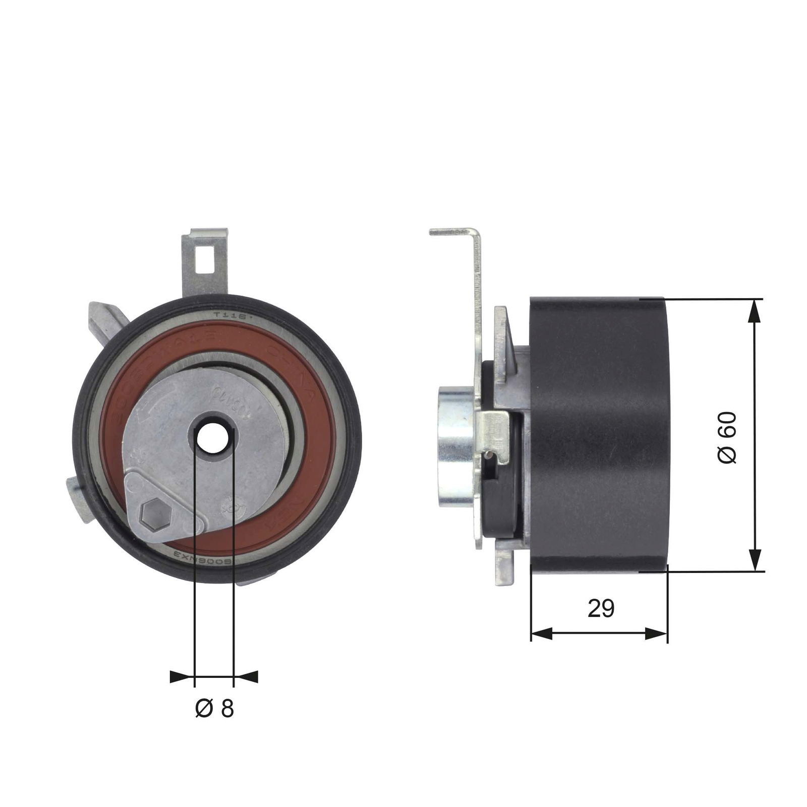 Poulie-tendeur, courroie crantée PowerGrip®