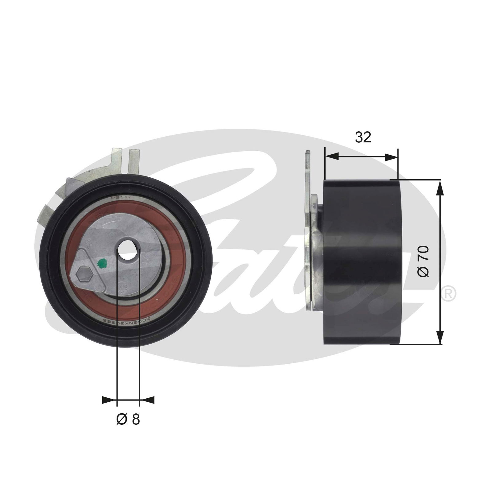 Poulie-tendeur, courroie crantée PowerGrip®