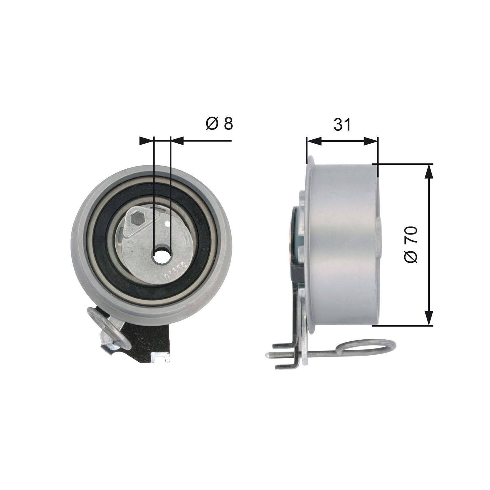 Poulie-tendeur, courroie crantée PowerGrip®