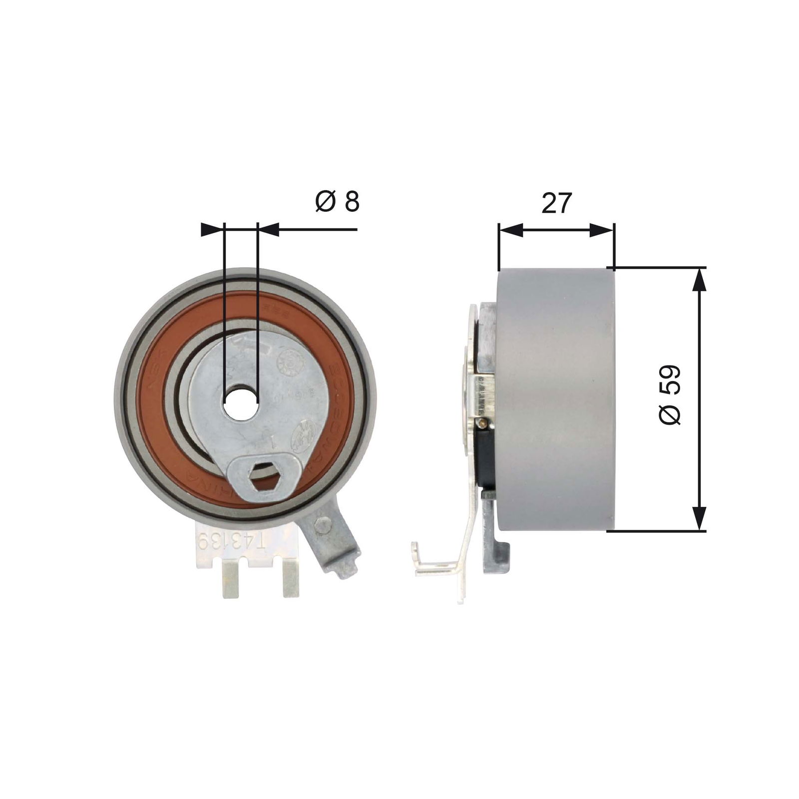 Poulie-tendeur, courroie crantée PowerGrip®