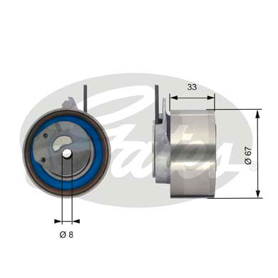 Poulie-tendeur, courroie crantée PowerGrip®