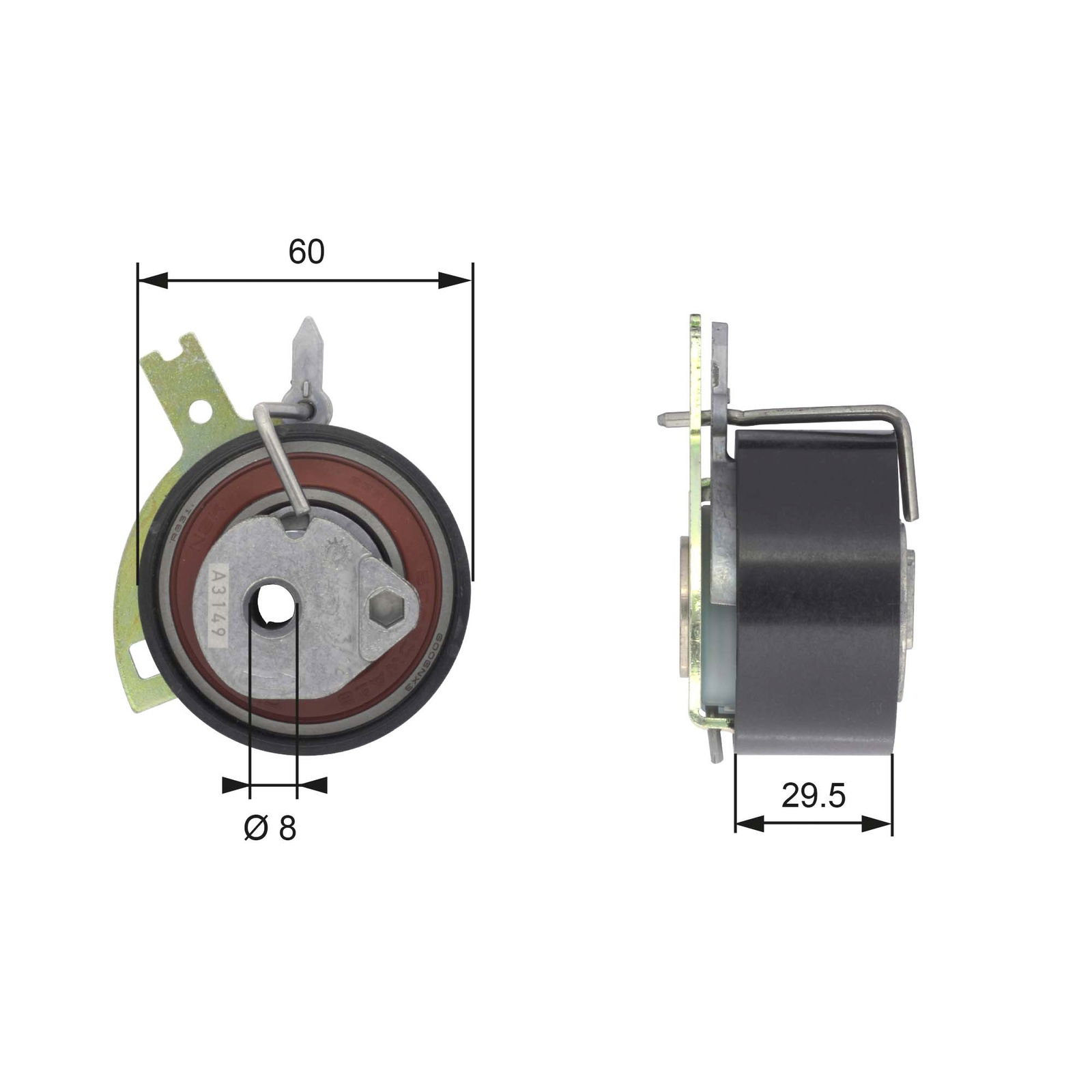 Poulie-tendeur, courroie crantée PowerGrip®