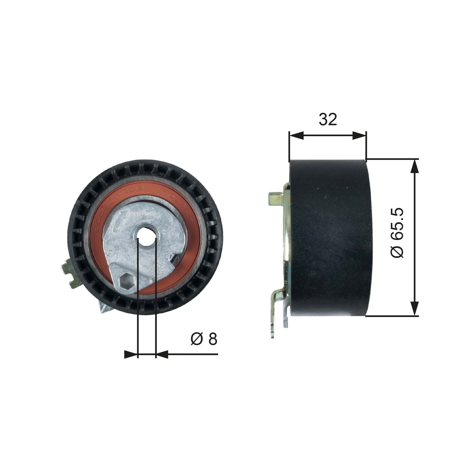 Poulie-tendeur, courroie crantée PowerGrip®