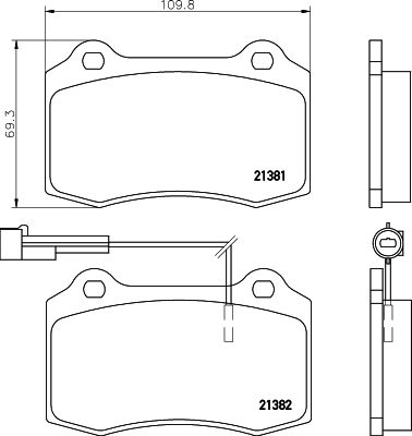 Kit de plaquettes de frein, frein à disque