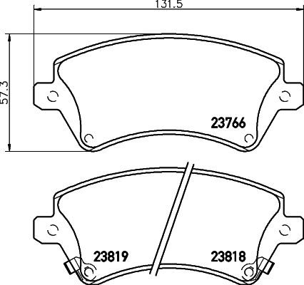 Kit de plaquettes de frein, frein à disque