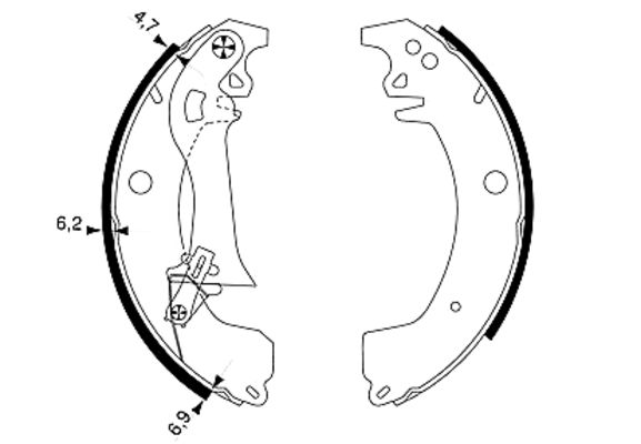 Jeu de mâchoires de frein