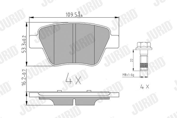 Kit de plaquettes de frein, frein à disque 