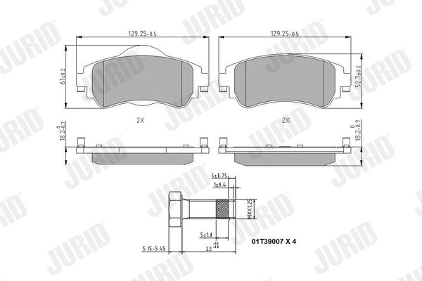 Kit de plaquettes de frein, frein à disque 