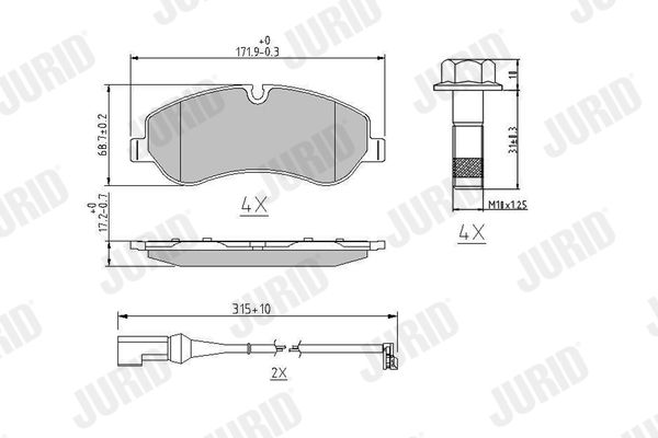 Kit de plaquettes de frein, frein à disque 