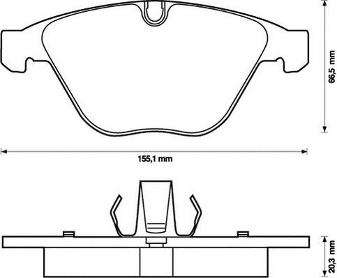 Kit de plaquettes de frein, frein à disque Jurid WHITE