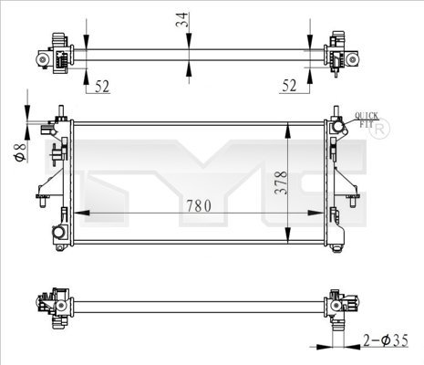 Radiateur 709-0020-R pour Peugeot Boxer Camionnette