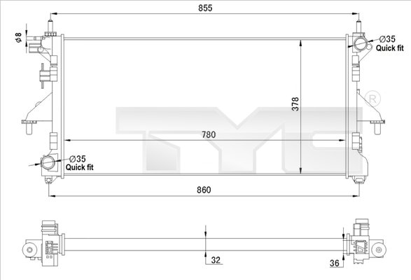 Radiateur 709-0028-R pour Peugeot Boxer Camionnette